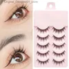 Faux cils 5 paires de nouveaux mangas naturels cils doux et épais dates quotidiennes de maquillage vaporeux Q240425