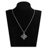 Colliers pendants ohm Collier Lotus Filigree Square Yoga Symbole hindou Om