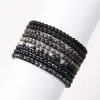 Brins nouveau bracelet perlé noir 4 mm mini lave malachite onyx bracelets en pierre naturelle pour femmes hommes cool goth bijoux de mode de bracelet