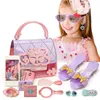 Kids Toys doen alsof schoon schoonheidsmode speelgoed simulatie make -up set sieraden kroon ketting cosmetisch onderwijs voor meisjes cadeau 240416