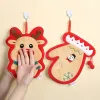 Product Cute Christmas Hanging Towel For Baby, Coral Fleece Quickdrying Fingertip Towel for Kids, Soft Towel With Hanging Loop