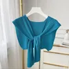 Schals reine Farbe Knotted Schal Hals Kreuz Umhang Frauen Scharfsbluse Schultern gefälschter Kragen Cape Shawll Stricker Schal