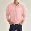 Polos de polos masculino Sumer Printing Lapela Anti-pilina Camisa pólo colorida pura Moda de negócios casual de manga curta