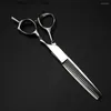 Hår sax Professional Japan 440C 6 Upcale Scissor Silver Hair Scissors Cutting Barber Haircut Thinning Shears Frisör Q240425