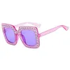 Sunglasses Fashionable womens square sunglasses with sparkling rhinestone accents and UV protection J240423