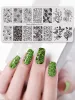 Art Beautybigbang Fleurs Nail Art Emplames Plateau Plante Plant Feuille en acier inoxydable Template de tampon de nail