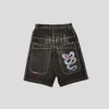 Mens Jeans Jnco Shorts Y2K Hip Hop Pocket Baggy Denim Gym Shorts Män kvinnor 2023 Sommar Nya Harajuku Gotiska män Basket Shorts Streetwear