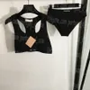 Lettre femme soutien-gorge brèves set sous-vêtements de luxe de luxe concepteur sportif débardeur bref lingerie de survêtement de survêtement sans manches sexy