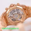AP Crystal Wrist Watch Royal Oak Series 26239 Men's Rose Gold Blue Face Automatic Machinery Swiss Famous Luxury Sports Watch Diameter 41mm