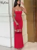 Urban Sexy Dresses Hugcitar 2024 Spring Solid Sleeveless Backless Elegant Sexy Bodycon Y2K Maxi Prom Dress Women Clothes Birthday Party Casual Y2KL2404