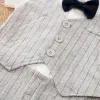 Pieces Roupas de bebê Summer Stripe colete cavalheiro de manga curta Meninos de algodão e meninas