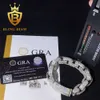 Pass Diamond Tester 14,5 mm bijoux hip hop 925 Silver Moissanite Cubana Bracelet Luxury Baguette Cut Cuban Link Bracelet pour hommes