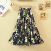 Röcke lässig Bohemian Plissee Midi Frauen 2024 Koreanische Mode hohe Taille Stechy Boho Chiffon Summer Rock Frauen Swing Faldas