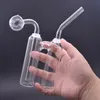 Doppelkammer Recycler Glassölbrenner Bongs Öl Rig Bubbler Raucherwasserrohr Wabe Perc Aschecatcher Bong mit Downstamm Ölbrennerrohr