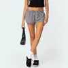 Women's Shorts Y2K Vintage Summer Casual Retro Plaid Print Elastic Low Waist Loose Cute Wide Leg Lounge Short Panties