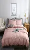 Поделка для одежды набор розовой и серой боковой текстура AB Печатная простая цветовая постельное белье набор одно твердые наволочки для одеяла короля1364830