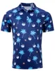 Herren Polos Hawaii 3D -Druck lustige Polo -Hemden für Männer Frauen Pflanzen Grafik Hemd Sommer Kurzarm Tees Street Y2K Arbeitskleidung