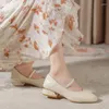 Casual Buty plus size eleganckie eleganckie Mary Janes Chunky Obcasy Solidny wypoczynek Zapatos Mujer poślizg na okrągłym paleniu nisko chaussures femme