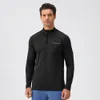 Men's T Shirts Fitness Wear Stand Up Collar Sports Hoodie with Half Zipper Reflective Long Sleeved Quick Drying Running Top