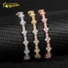 Worldwide Shipping Solid S925 Gold Plated 3mm Cross Hip Hop Jewelry Necklace VVS D Color Moissanite Diamond Tennis Chain