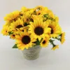 Künstliche Blumen Sonnenblumen Seiden Sonnenblume Seidenblumen Home Dekorationstisch Blumen DIY Hochzeitsdekorationen LL