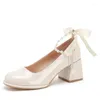 Zapatos de vestir 2024 Summer small fragant estilo fragante Mary Jane French Retro Gentle High Heel grueso tacones Zapatos para Mujeres