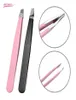 Lady Eyelash -ympning eller ögonbryn pincett hårborttagning rostfritt stål skönhet lutande spets ögonbrynsklipp makeup verktygsblack och rosa4527182