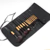 32 PCS / Set Tools Professional Makeup Tools Brushes Couleur en bois avec sac en cuir Cosmetics Kits de maquillage