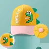 Czapki czapki baseballowa czapka dla chłopca kreskówka dinozaur dinozaur Regulowane słoneczne kapelusz wiosna lato niemowlę