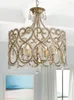 Lustres de lustres em forma de coração French Crystal Light Light Princesa Romântica Bedro Pingente Lâmpada Americana Lustre de Jantar Decoração da sala de estar