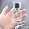 Parfumfles per 5 stks 50 ml transparante zwarte flessen reiszak glas spray lege mist dispenser verstuiver druppel levering gezondheid zijn otf6o