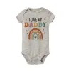 One-Pieces Ich liebe Mama Daddy Regenbogen gedruckte Neugeborene Babykörper