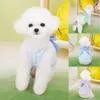 Vêtements pour chien soft chiot suspension jupe mode respirable avec traction de boucle de boucle robe en polyester mariage