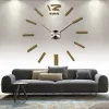 Horloges Vente murale horloge horloges 3d bricolage acrylique miroir autocollants salon quartz aiguille europe horloge livraison gratuite