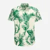 Summer Hawaiian Flower Casual Men Shirts Imprimés avec manches courtes pour les vêtements de mode coréens Vente surdimensionnée