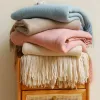 sets Emulation Cashmere Siesta Blanket Solid Color Knitted Sofa Throw Blankets Skinfriendly Bedding Soft Blanket for Bed Cozy Shawl