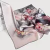 100 Silk Square Scarf For Women 65x65cm Vackert designmönster Tryckt lyxigt elegant Kerchief -näsduk Real 240417