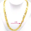 Chains Solid Hallmarked Yellow Fine Stamep 24 K Gold GF Figaro Chain Link Necklace Lengths 12 Mm Italian 60 CM Heavy