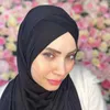 Hijabs Muslim Cross Tie Jersey Instant Hijab Good Stitch Stretchy Scarf Soft Turban Plain Headband Wraps Foulard d240425