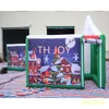 6x6x3.5mH Outdoor Activities Giant Christmas theme Inflatable Maze, 2024 customized Christmas inflatable laser tag maze obstacle course field for party