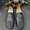 Chaussures décontractées authentiques vraies vraies crocodiles peau masculine mocassins doux alligator en cuir exotique masculin chic mâle