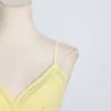 416 XL 2024 Milan Runway Dress SPring Summer Sleeveless Lace Embroidery Yellow Spaghetti Strap Skirt Womens Dress Fashion High Quality boka