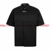 Chemises décontractées pour hommes Patchwork GRALLZ Projet G / R chemise Men Femmes Top d'épissage de haute qualité avec étiquettes