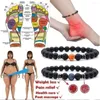 Charm Bracelets 8mm Black Volcanic Stone Energy Bracelet Classical Fashion Magnetic Anklet Colorful Frosted Beads Jewelry