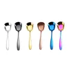 Colheres 1pc aço inoxidável Rice Spoon S M L Quadrado Gold Sobessert Mesa de sorvete para Kids Restaurant Tableware de cozinha