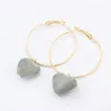 Hoop Earrings Wholesale- 2024 Design Girls Heart With Gold Color Cotton Ball Brincos For Women
