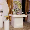 Gold/White/Black/White Ghost Acrylic Table Wedding Furniture Bride and Groom Flower Table Backdrop Stand Acrylic Dining Table for Event Party