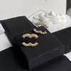 Belle chaîne de clip de marque de luxe en or 18 carats Gloogne Gagnit boucles d'oreilles en laiton en laiton en laiton en laiton en laiton