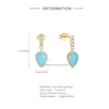 Boucles d'oreilles étalon de conserve vintage zircon turquoise s925 Sterling Silver Geometric Women's Polyboutle Birthday