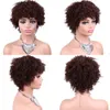 Wig afro courte courte avec une frange pour les femmes noires perruque à cheveux bouclés